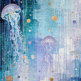 Ultra Soft Area Rug, Non Slip, Stain Resistant, Washable Area Rugs for Living Room, Bedroom, Seaside Fantasy Rug with Whimsical Jellyfish and Oceanic Pebble Motifs(Blue)