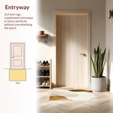 Ultra Soft Area Rug, Non Slip, Stain Resistant, Washable Area Rugs for Living Room, Bedroom, Elegant Beige & Brown Swirl Line Area(Beige)