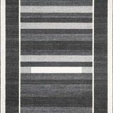 Ultra Soft Area Rug, Non Slip, Stain Resistant, Washable Area Rugs for Living Room, Bedroom, Chic Dual-Color Banded Floor Accent With Versatile Graphic Linear Motif(Gray)