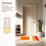 Ultra Soft Area Rug, Non Slip, Stain Resistant, Washable Area Rugs for Living Room, Bedroom, Energetic Modern Minimalist Motif(Orange)