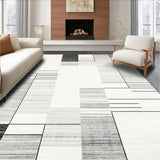 Ultra Soft Area Rug, Non Slip, Stain Resistant, Washable Area Rugs for Living Room, Bedroom, Modern Abstract Grey and White Fusion(Gray)
