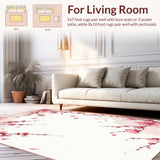 Ultra Soft Area Rug, Non Slip, Stain Resistant, Washable Area Rugs for Living Room, Bedroom, Tranquil Nature-Inspired Decorative Element(Pink)