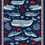 Charming Seaside Creature Print(Blue)