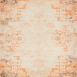 Ultra Soft Area Rug, Non Slip, Stain Resistant, Washable Area Rugs for Living Room, Bedroom, Rustic Charm Transitional Area with Distressed Botanical(Orange)