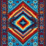 Ultra Soft Area Rug, Non Slip, Stain Resistant, Washable Area Rugs for Living Room, Bedroom, Geometric Teal and Rust Dining Room Rug(Red)