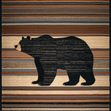 Ultra Soft Area Rug, Non Slip, Stain Resistant, Washable Area Rugs for Living Room, Bedroom, Rustic Nature-Inspired Bear Design(Black)