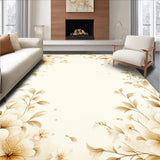 Ultra Soft Area Rug, Non Slip, Stain Resistant, Washable Area Rugs for Living Room, Bedroom, Floral Beige Area Neutral Hues Modern(Beige)