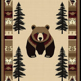 Ultra Soft Area Rug, Non Slip, Stain Resistant, Washable Area Rugs for Living Room, Bedroom, Rustic Wildlife Bear Aesthetic(Beige)