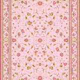 Ultra Soft Area Rug, Non Slip, Stain Resistant, Washable Area Rugs for Living Room, Bedroom, Pastel Soft Textured Medallion Style(Pink)