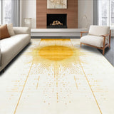 Ultra Soft Area Rug, Non Slip, Stain Resistant, Washable Area Rugs for Living Room, Bedroom, Lively Geometric Rainbow Fusion(Gold)