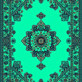Ultra Soft Area Rug, Non Slip, Stain Resistant, Washable Area Rugs for Living Room, Bedroom, Boho Turquoise Bedroom Area Rug for High Traffic(Green)