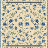Ultra Soft Area Rug, Non Slip, Stain Resistant, Washable Area Rugs for Living Room, Bedroom, Summer Garden Area Blue and Beige Botanical Print(Beige)