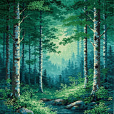 Luxurious Dark Green Botanical Print(Green)