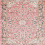 Ultra Soft Area Rug, Non Slip, Stain Resistant, Washable Area Rugs for Living Room, Bedroom, Vintage Floral Boho Elegance(Pink)