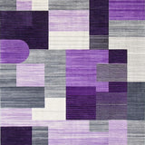 Ultra Soft Area Rug, Non Slip, Stain Resistant, Washable Area Rugs for Living Room, Bedroom, Minimalist Ogee Pattern Composition(Purple)