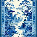 Cozy Vintage Blue Patterned Elegance(Blue)
