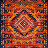 Ultra Soft Area Rug, Non Slip, Stain Resistant, Washable Area Rugs for Living Room, Bedroom, Rustic Southwest Print Design(Red)