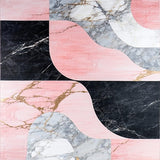 Ultra Soft Area Rug, Non Slip, Stain Resistant, Washable Area Rugs for Living Room, Bedroom, Contemporary Black and Gray Abstract Design(Pink)