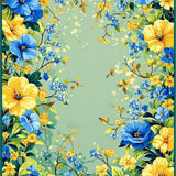 Ultra Soft Area Rug, Non Slip, Stain Resistant, Washable Area Rugs for Living Room, Bedroom, Summer Floral Bath(Blue)