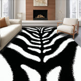 Ultra Soft Area Rug, Non Slip, Stain Resistant, Washable Area Rugs for Living Room, Bedroom, Black and White Zebra Entryway Non-Slip Rug(Black)