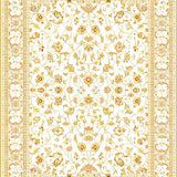 Ultra Soft Area Rug, Non Slip, Stain Resistant, Washable Area Rugs for Living Room, Bedroom, Stylish Vintage Inspired Area with Subtle Floral Beige Design(White)