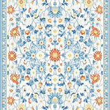 Ultra Soft Area Rug, Non Slip, Stain Resistant, Washable Area Rugs for Living Room, Bedroom, Colorful Daisy Arrangement with Cozy Vibes(White)