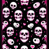Ultra Soft Area Rug, Non Slip, Stain Resistant, Washable Area Rugs for Living Room, Bedroom, Whimsical Skull Graphic Accent(Pink)