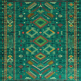 Ultra Soft Area Rug, Non Slip, Stain Resistant, Washable Area Rugs for Living Room, Bedroom, Chic Antique Green Floral Motif(Blue)