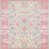 Ultra Soft Area Rug, Non Slip, Stain Resistant, Washable Area Rugs for Living Room, Bedroom, Chic Geometric Soft Pink Aesthetic(Ivory)