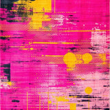 Contemporary Geometric Yellow Pink Fusion(Pink)