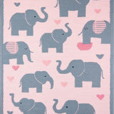 Ultra Soft Area Rug, Non Slip, Stain Resistant, Washable Area Rugs for Living Room, Bedroom, Rustic Vintage Elephant Graphic(Pink)