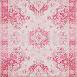 Ultra Soft Area Rug, Non Slip, Stain Resistant, Washable Area Rugs for Living Room, Bedroom, Chic Pastel Floral Elegance(Pink)
