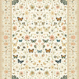 Ultra Soft Area Rug, Non Slip, Stain Resistant, Washable Area Rugs for Living Room, Bedroom, Cute Butterfly Boho Bathroom(Ivory)