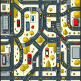 Ultra Soft Area Rug, Non Slip, Stain Resistant, Washable Area Rugs for Living Room, Bedroom, Engaging Vehicle Pathway Illustration(Yellow)
