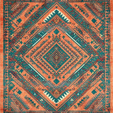 Ultra Soft Area Rug, Non Slip, Stain Resistant, Washable Area Rugs for Living Room, Bedroom, Cozy Earthy Toned Medallion Style(Orange)