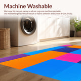 Ultra Soft Area Rug, Non Slip, Stain Resistant, Washable Area Rugs for Living Room, Bedroom, Dynamic Playful Patterned Accent(Orange)
