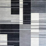 Ultra Soft Area Rug, Non Slip, Stain Resistant, Washable Area Rugs for Living Room, Bedroom, Elegant Streaked Monochrome Aesthetic(Gray)