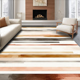 Ultra Soft Area Rug, Non Slip, Stain Resistant, Washable Area Rugs for Living Room, Bedroom, Durable Beige/Brown Stripes(Beige)