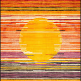 Ultra Soft Area Rug, Non Slip, Stain Resistant, Washable Area Rugs for Living Room, Bedroom, Dynamic Rainbow Wave Print(Orange)