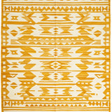 Ultra Soft Area Rug, Non Slip, Stain Resistant, Washable Area Rugs for Living Room, Bedroom, Rustic Aztec Design with Warm Hues(Yellow)