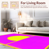 Ultra Soft Area Rug, Non Slip, Stain Resistant, Washable Area Rugs for Living Room, Bedroom, Vibrant Retro Abstract Design(Pink)