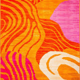 Ultra Soft Area Rug, Non Slip, Stain Resistant, Washable Area Rugs for Living Room, Bedroom, Energetic Modern Artistic Approach(Orange)