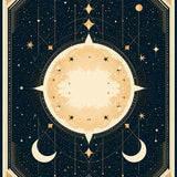 Ultra Soft Area Rug, Non Slip, Stain Resistant, Washable Area Rugs for Living Room, Bedroom, Chic Geometric Cosmic Composition(Gold)