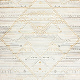 Abstract Diamond Ivory Beige Area with Subtle Geometric Shapes(Beige)