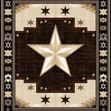 Ultra Soft Area Rug, Non Slip, Stain Resistant, Washable Area Rugs for Living Room, Bedroom, Rustic Texas Star Aesthetic(Beige)