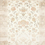 Ultra Soft Area Rug, Non Slip, Stain Resistant, Washable Area Rugs for Living Room, Bedroom, Farmhouse Charm Beige Area with Subtle Floral Accents(Beige)