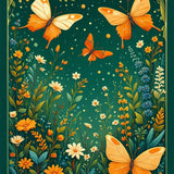Whimsical Butterfly Garden Delight(Green)