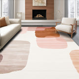 Blush and Taupe Modern Abstract With Irregular Brushstroke Motifs(Beige)