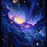 Ultra Soft Area Rug, Non Slip, Stain Resistant, Washable Area Rugs for Living Room, Bedroom, Whimsical Cosmic Fantasy Visual Theme(Blue)