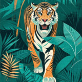 Ultra Soft Area Rug, Non Slip, Stain Resistant, Washable Area Rugs for Living Room, Bedroom, Artistic Abstract Jungle Print(Orange)